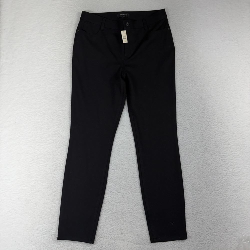 Talbots Pants Womens 10 (30x28) Black Skinny Ankle Stretch Career NWT $109
